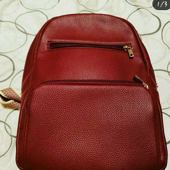 maroon backpack purse